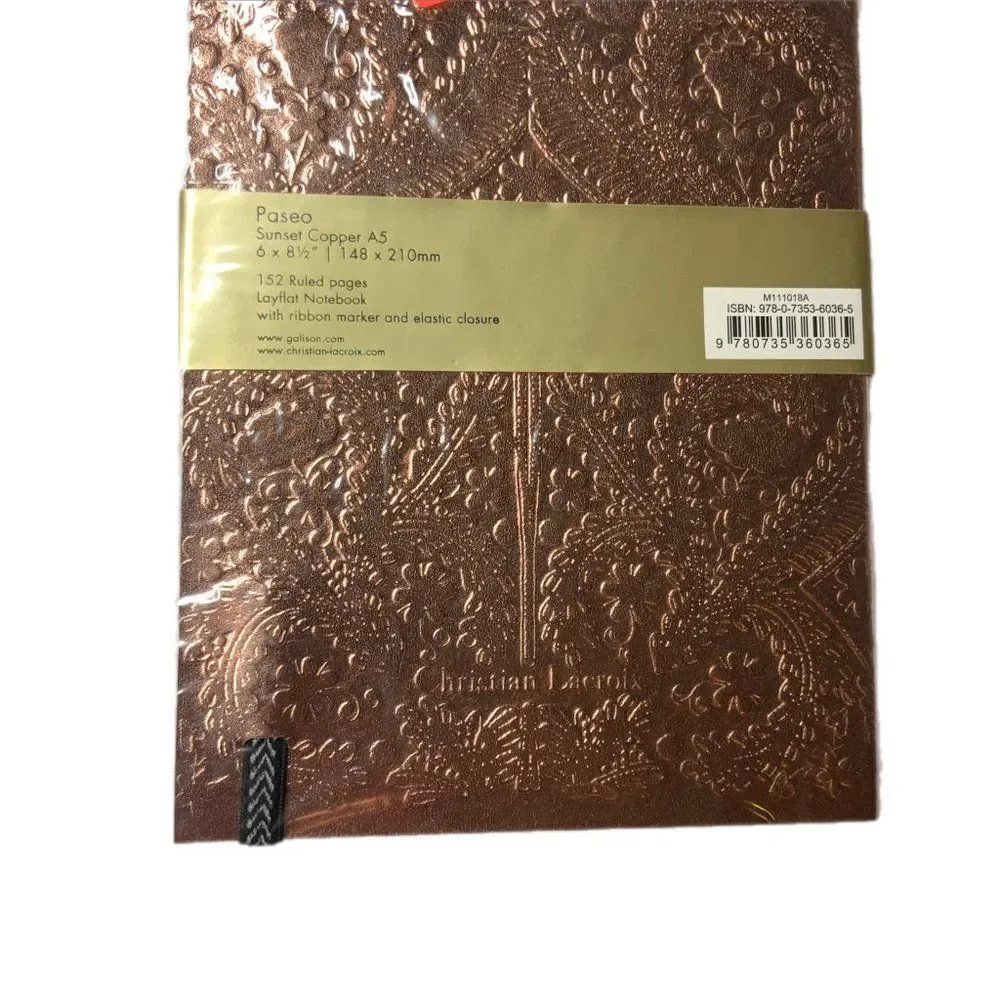 NEW! Christian Lacroix Sunset Copper Metal Paseo A5 Layflat Journal Notebook 152
